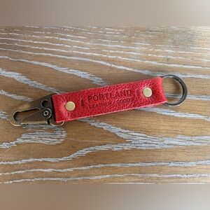 Portland Leather Goods Keychain in Chili Red